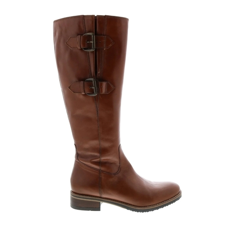 Clarks Tamro Spice Brown Leather Zipper Knee High NIB Boots Size 7 - Picture 2 of 16